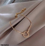Adjustable Gold Plated Round Hooks Bracelet