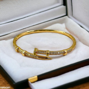 Designer Gold Plated Nail Bracelet Openable