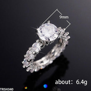 Silver Love Diamond Zircon Ring