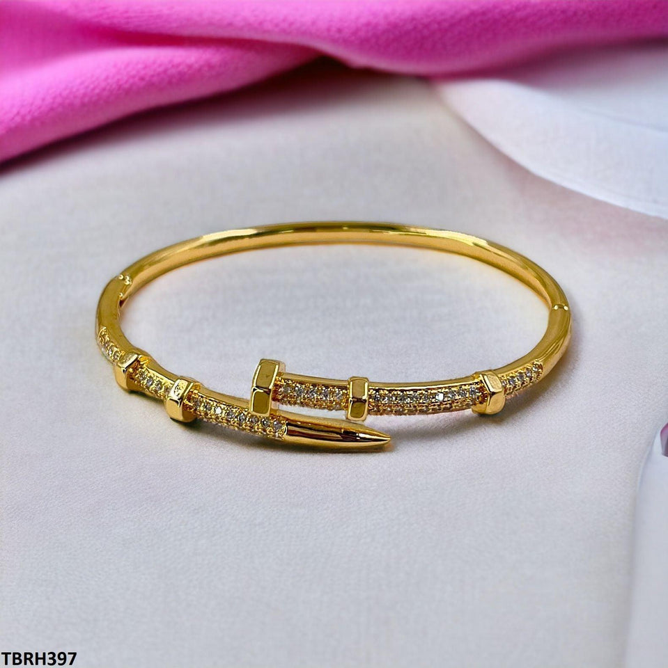 Designer Gold Plated Nail Bracelet Openable