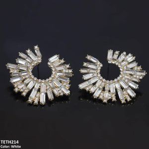 Crystal Stone Round Tops Pair