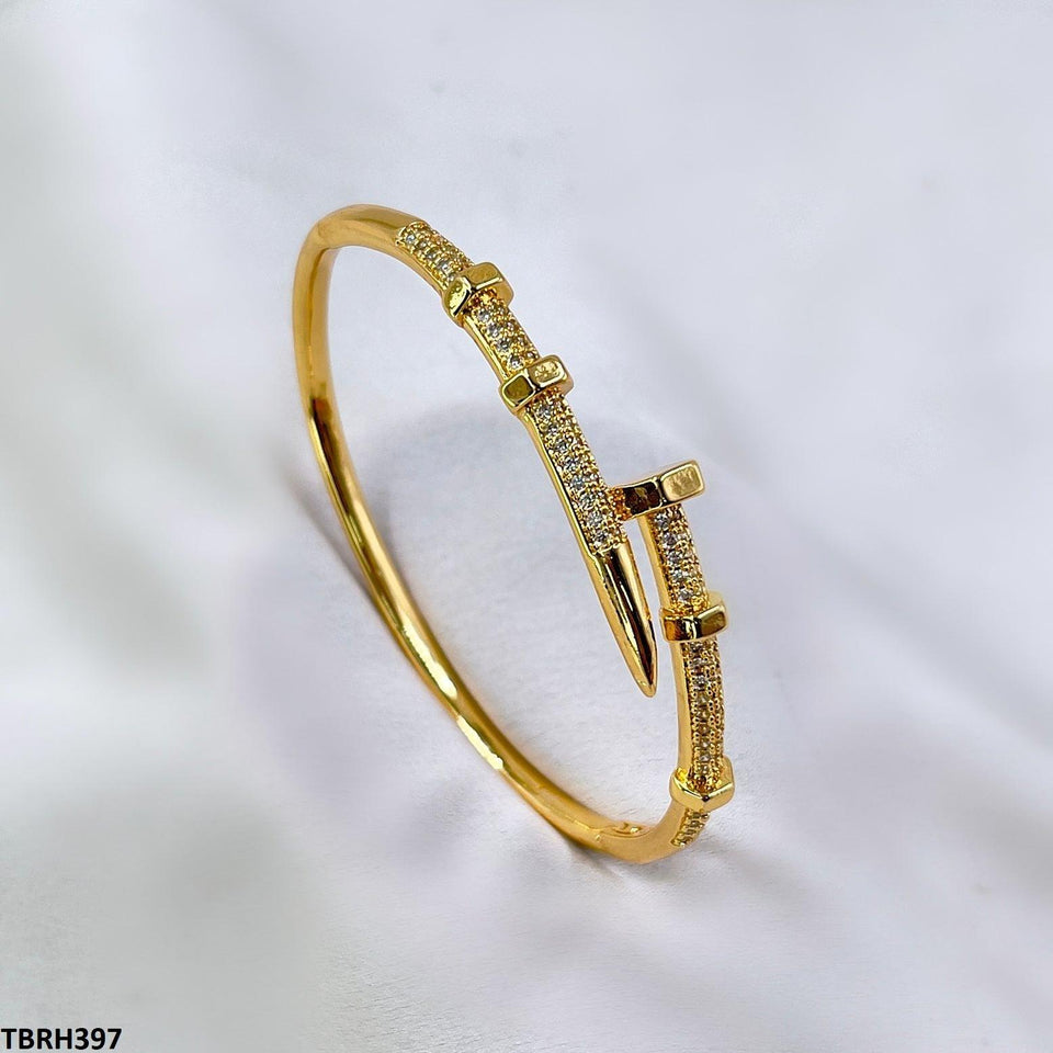 Designer Gold Plated Nail Bracelet Openable
